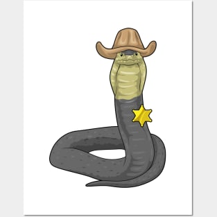 Snake Sheriff Cowboy hat Posters and Art